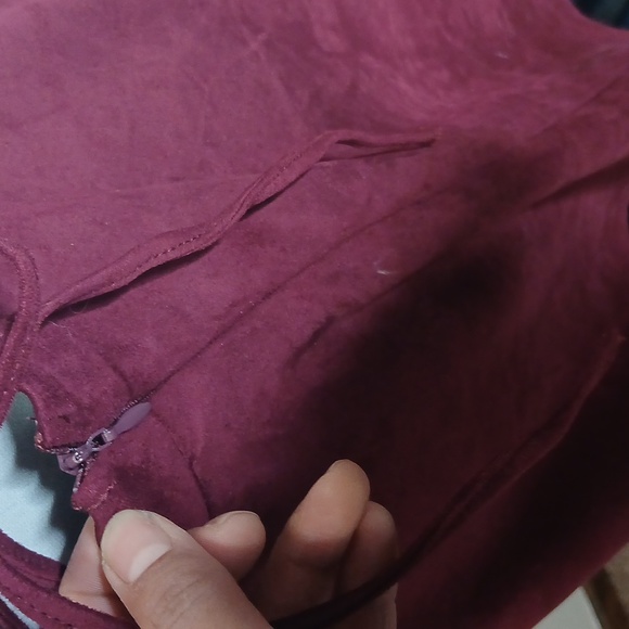 Flying Tomato Burgundy Wine Boho Mini Dress Size Medium - Picture 8 of 16